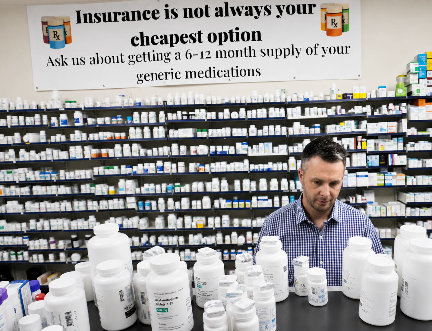 Apothecary bottles representing medication synchronization